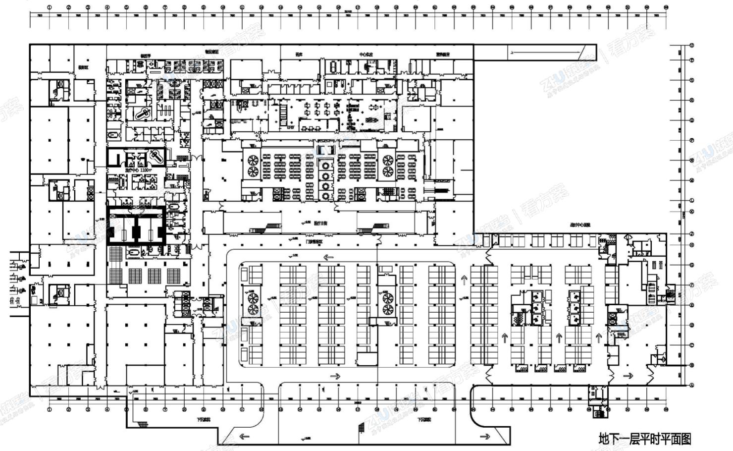 医院地下一层平面图
