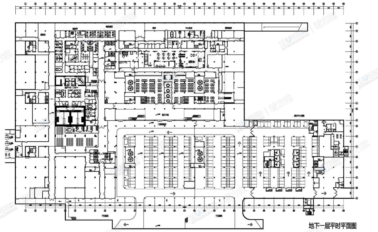 医院地下一层平面图
