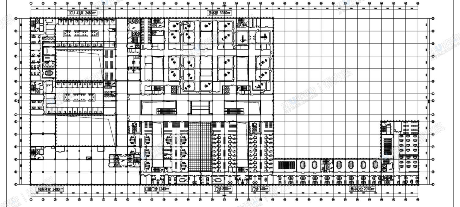 医院四层平面图
