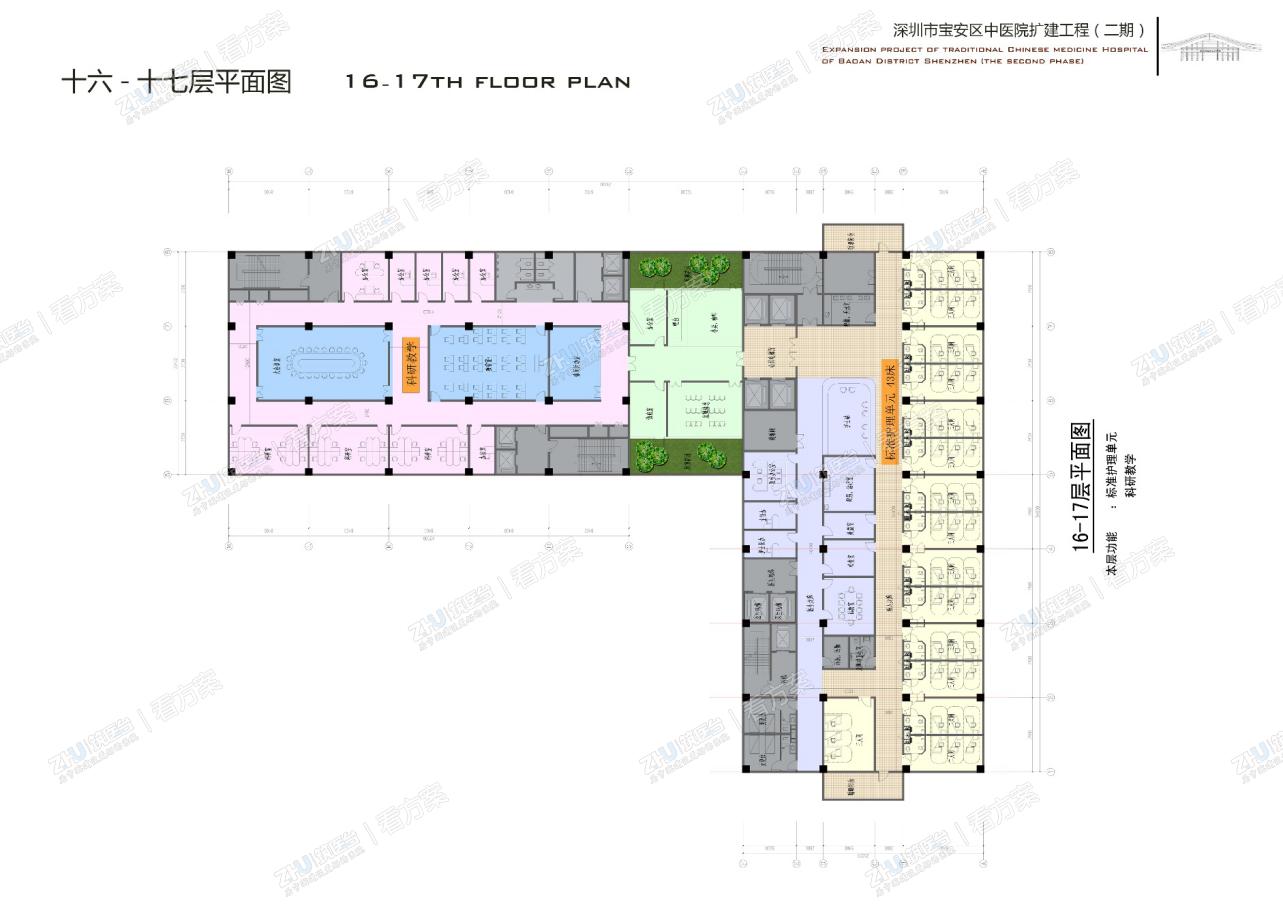 医院A区16-17层平面图
