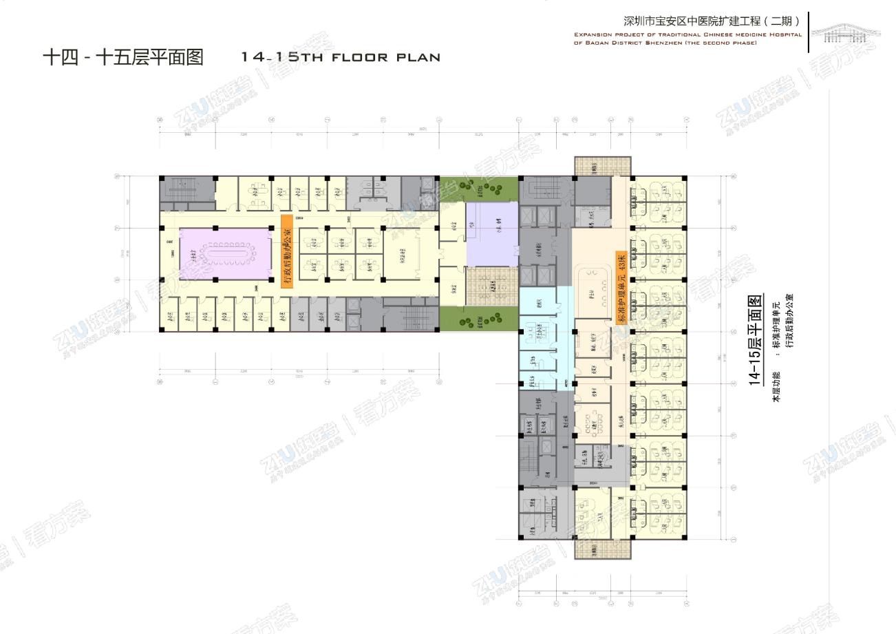 医院A区14-15层平面图
