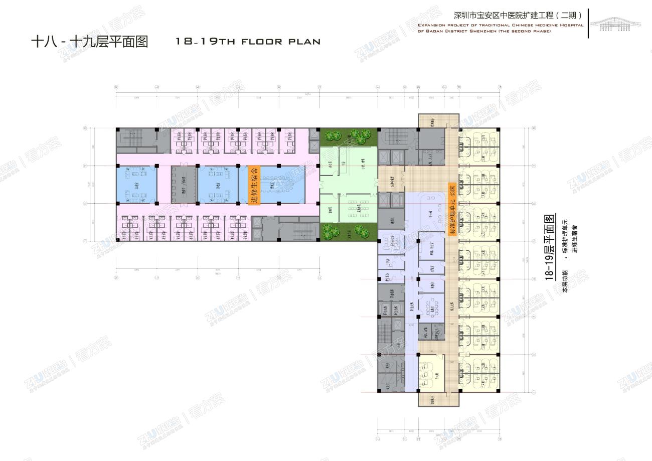 医院A区18-19层平面图
