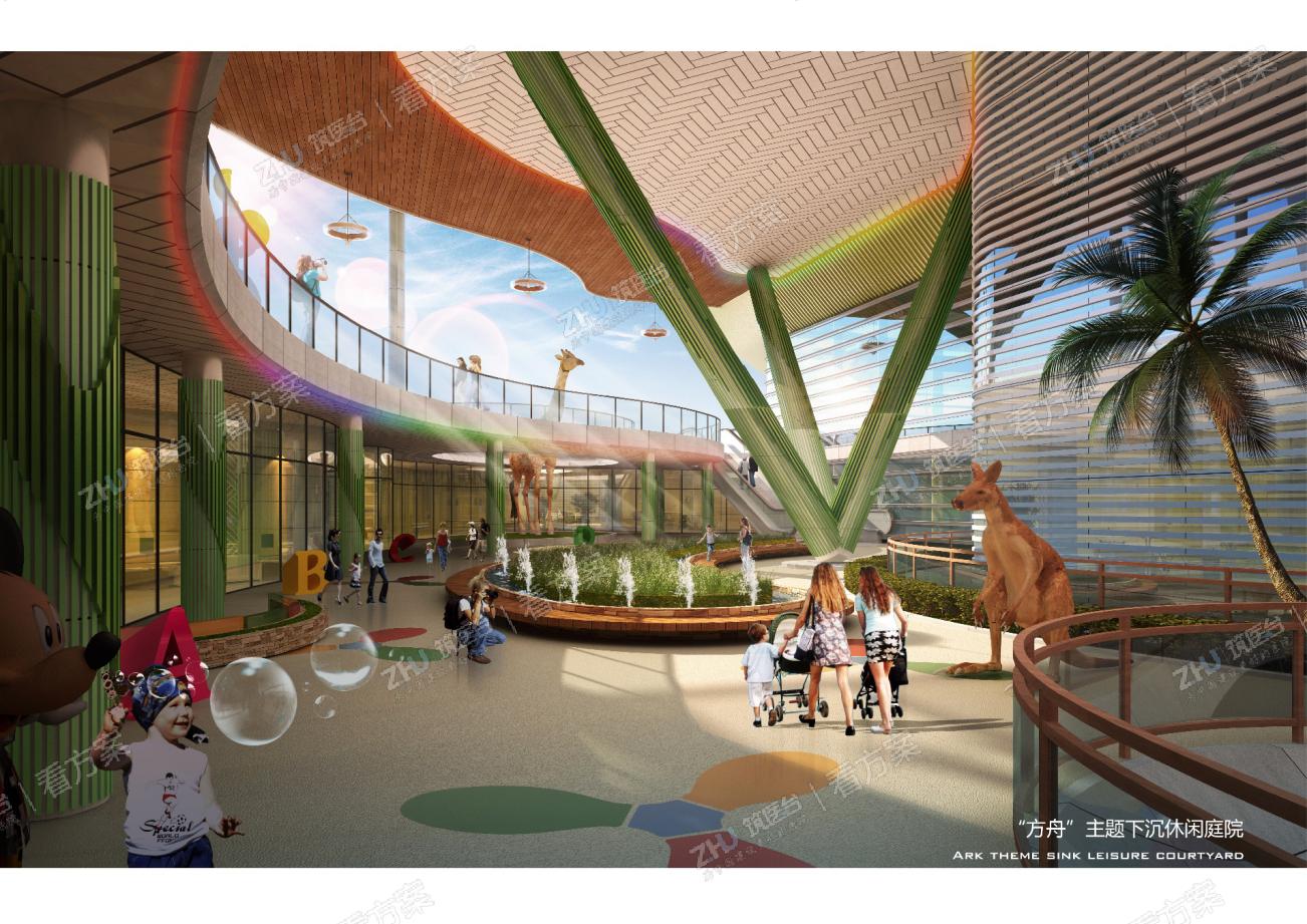 医院“方舟”主题下沉休闲庭院
