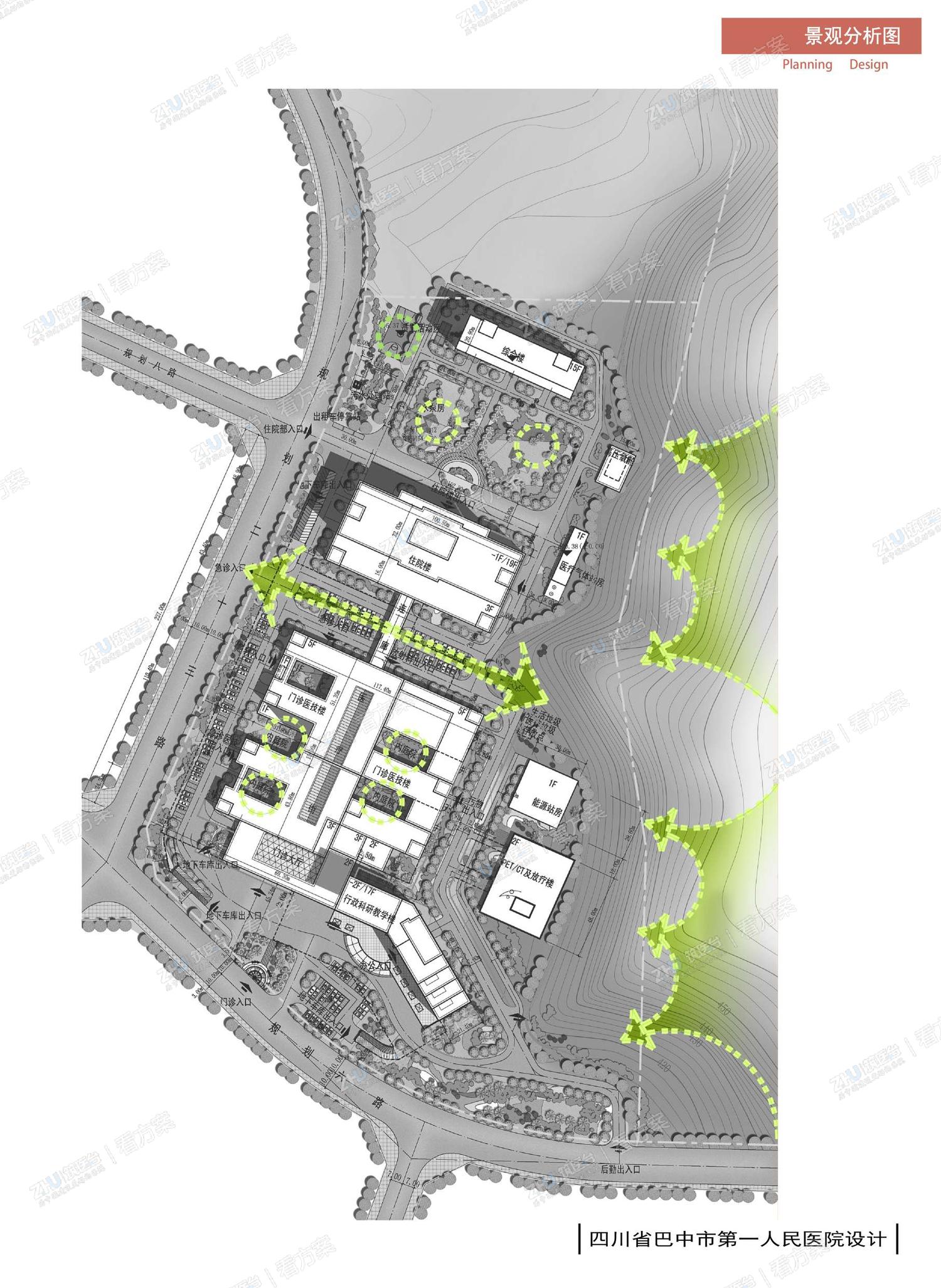 医院景观分析图
