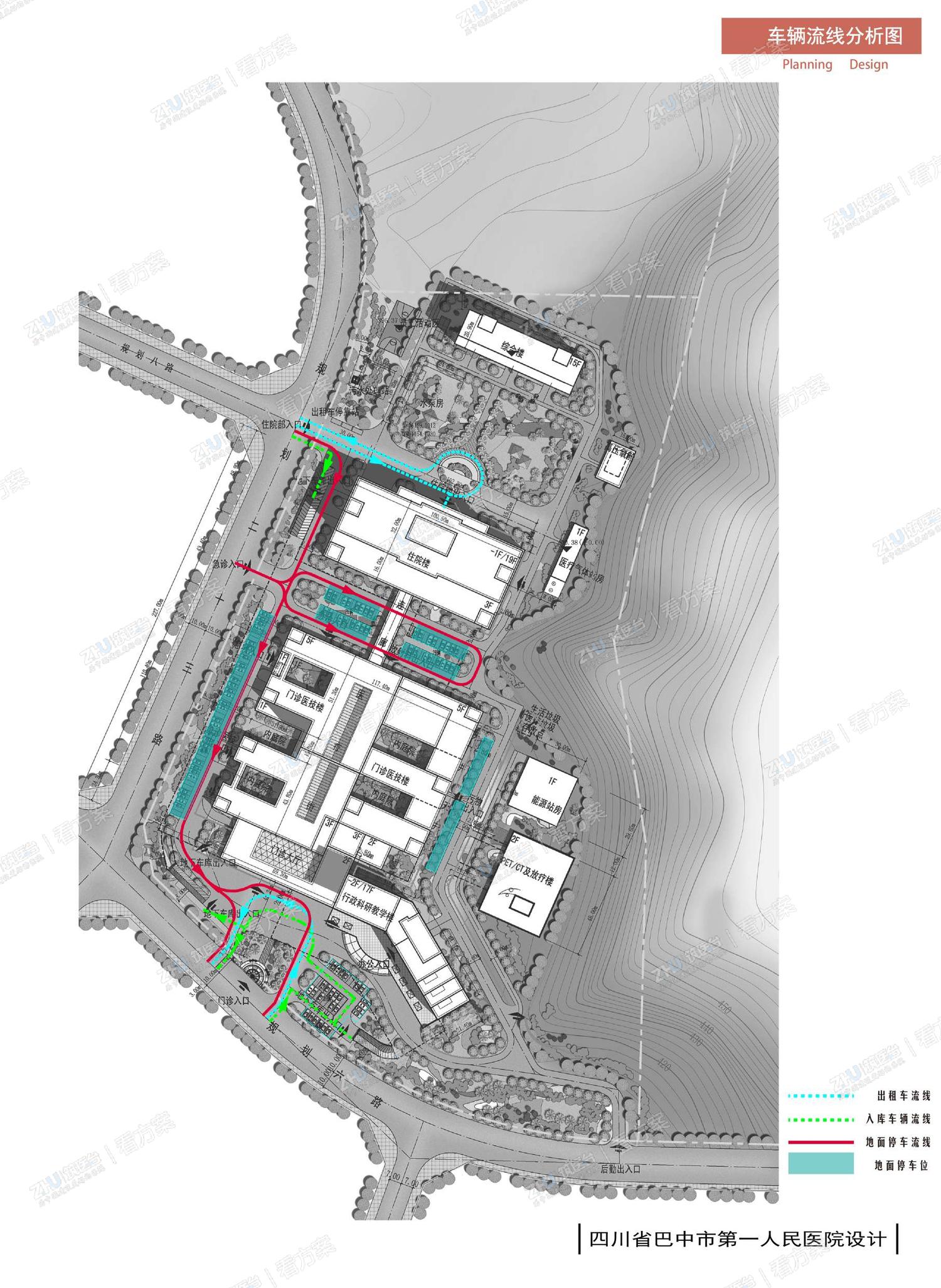 医院车辆流线分析图
