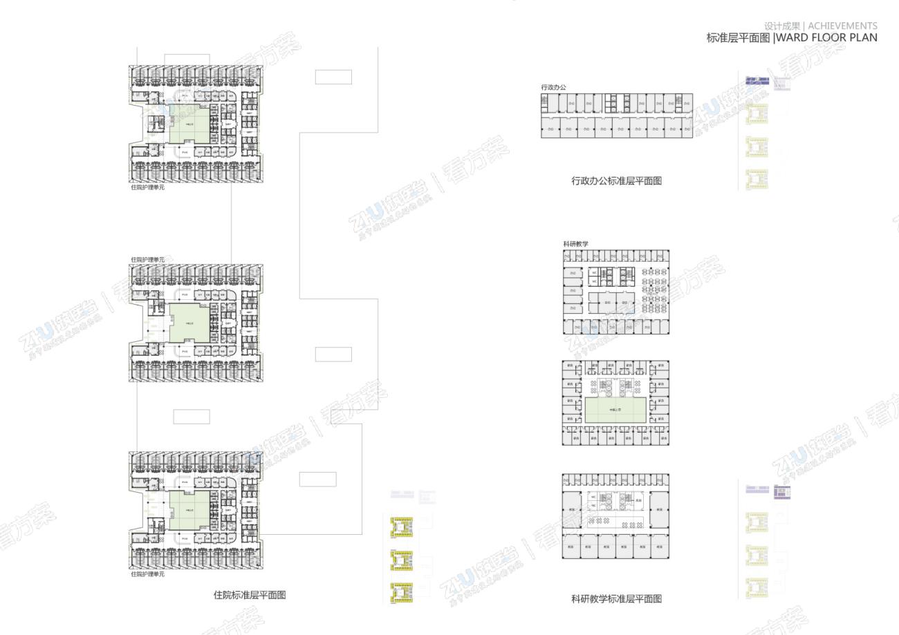 医院标准层平面图
