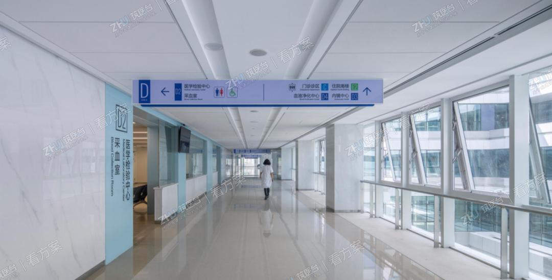 主街作为重要的交通节点，最主要的功能就是能够让病人快速的找到就诊区域。