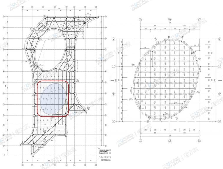 带有曲面的锤片也避免了玻璃的直接照射，使空间在不同时段出现不同的层次效果。