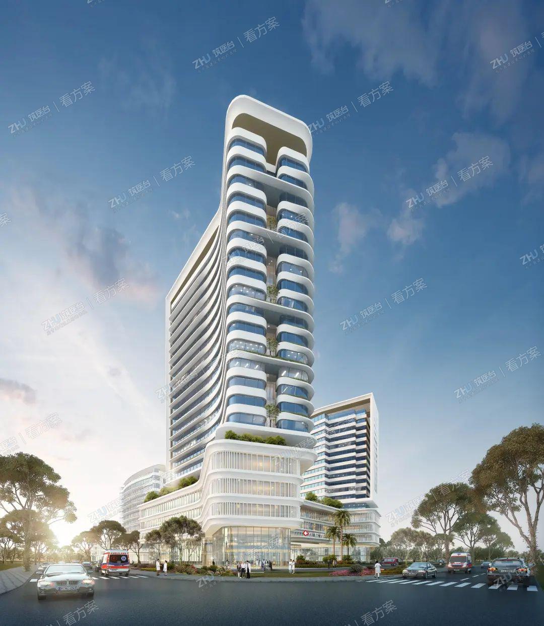 代表中西元素的外立面在塔楼裙楼的体现
