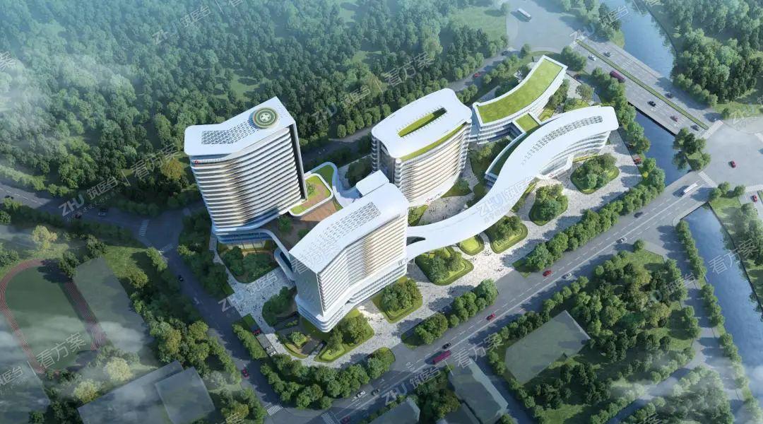 行云流水的建筑形体，体现着中西医结合的合和之道