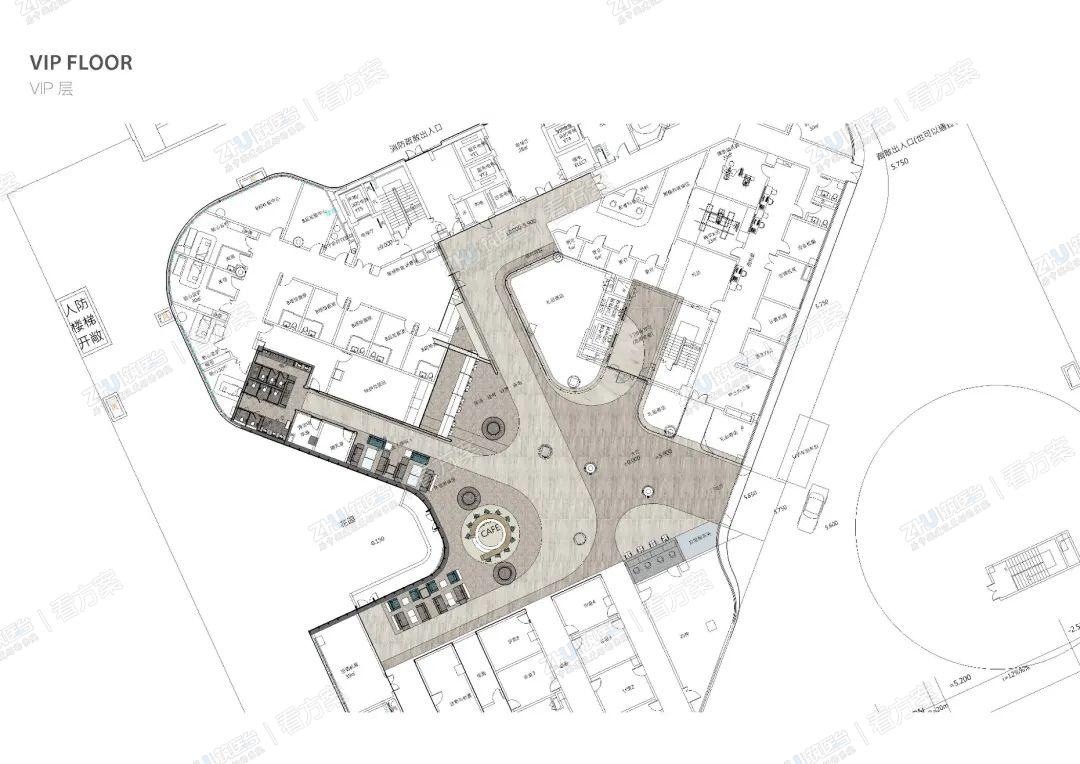 色彩分区
通过不同色彩和材质的铺地来进行动静分区，并引导人流。