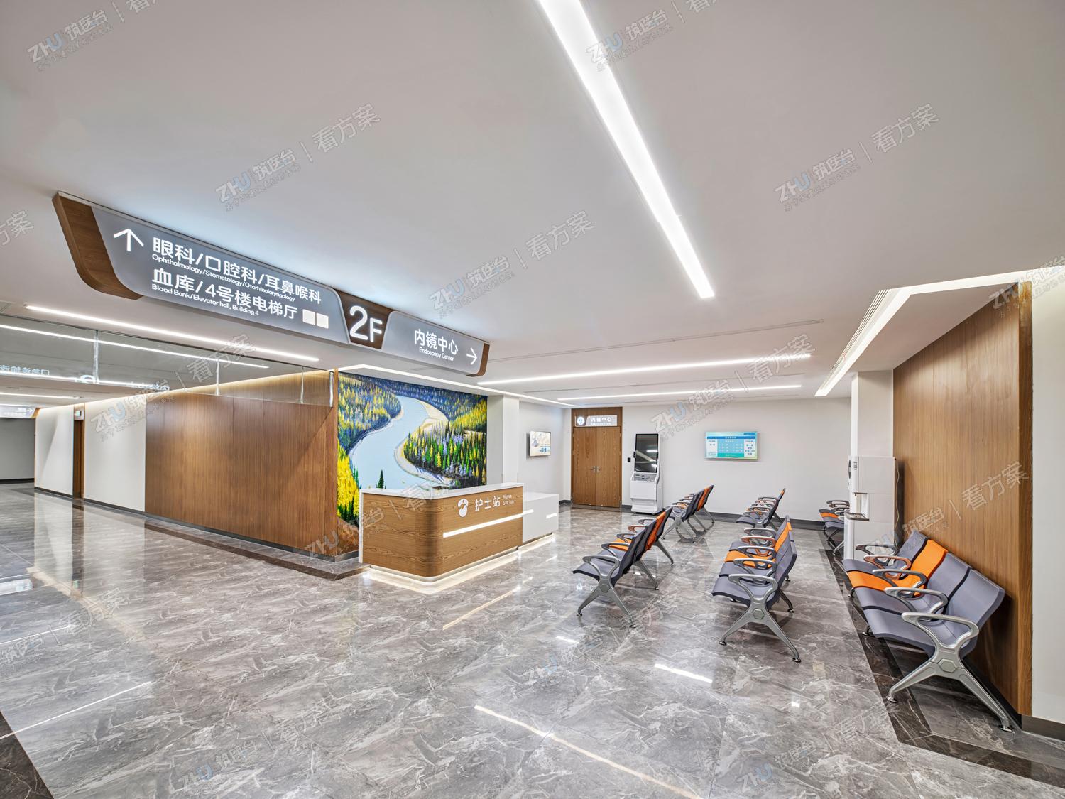 二层眼科、口腔、耳鼻喉科、血库、内镜中心：护士站