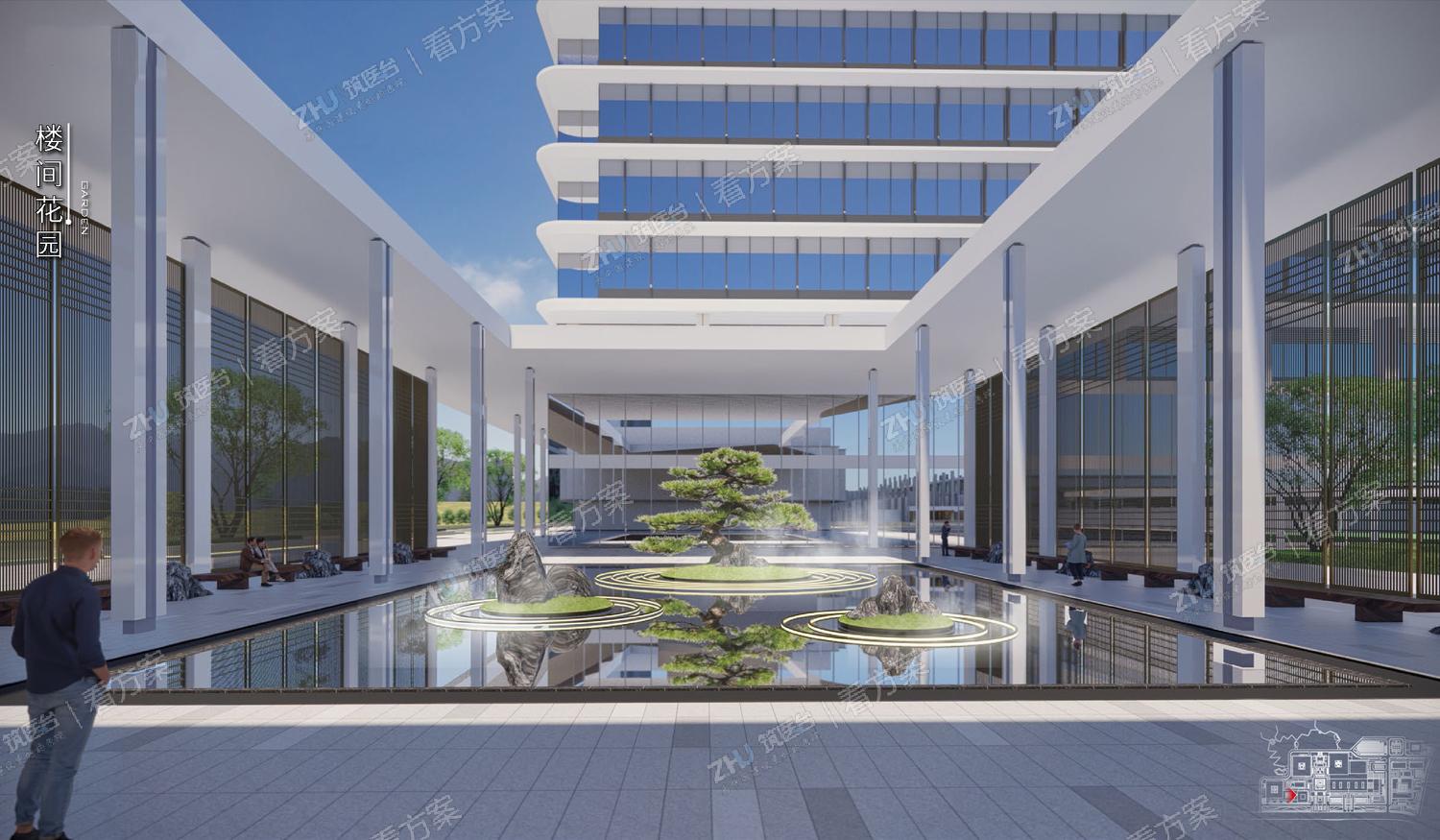 会议中心庭院效果图