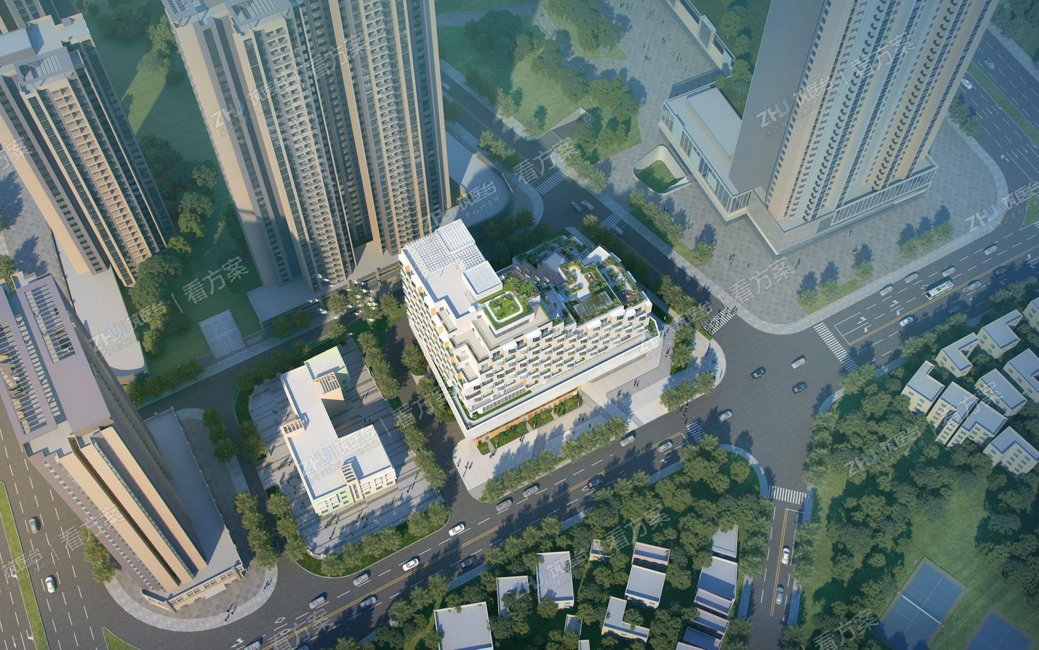 西南侧鸟瞰效果图