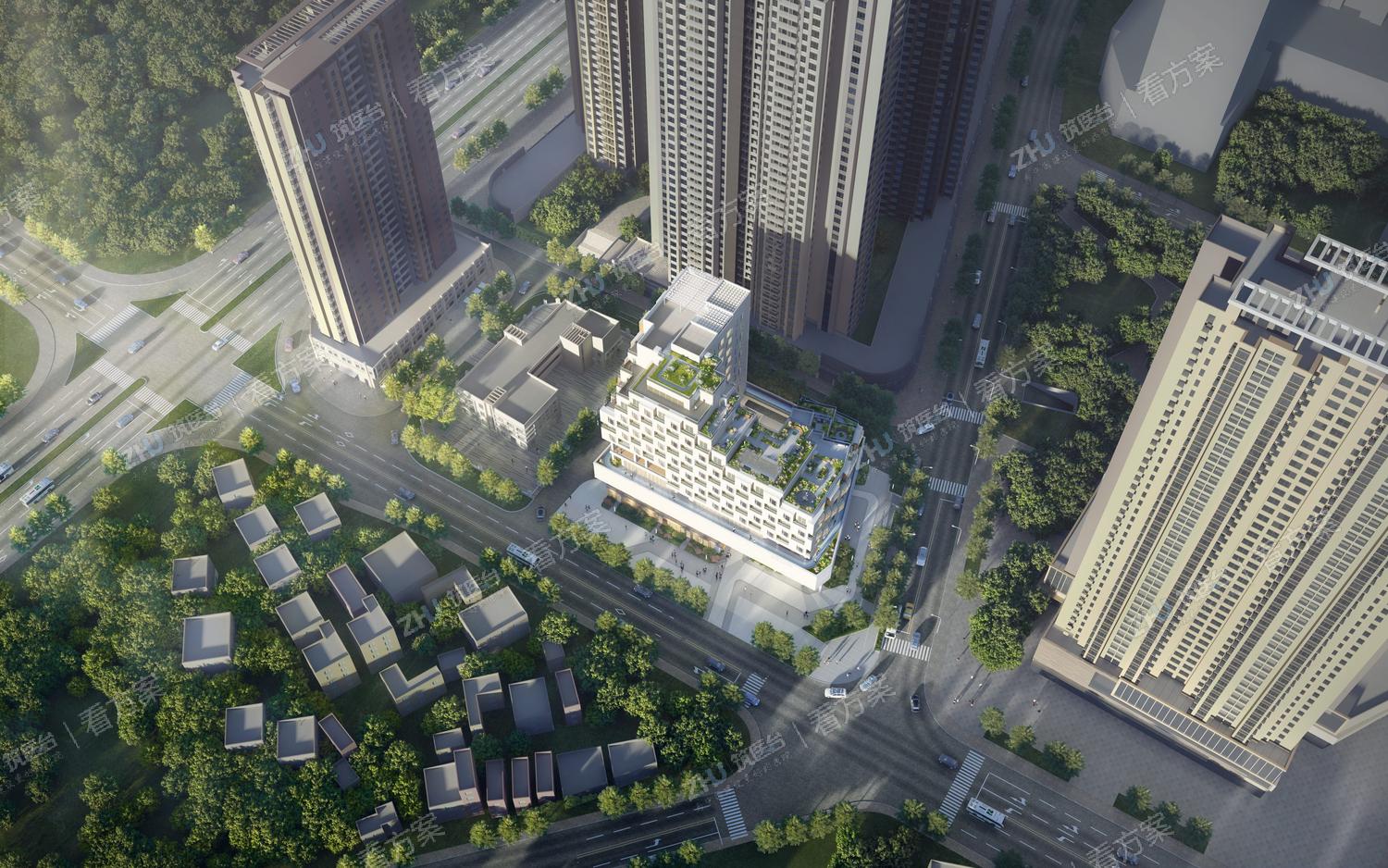 东南侧鸟瞰效果图