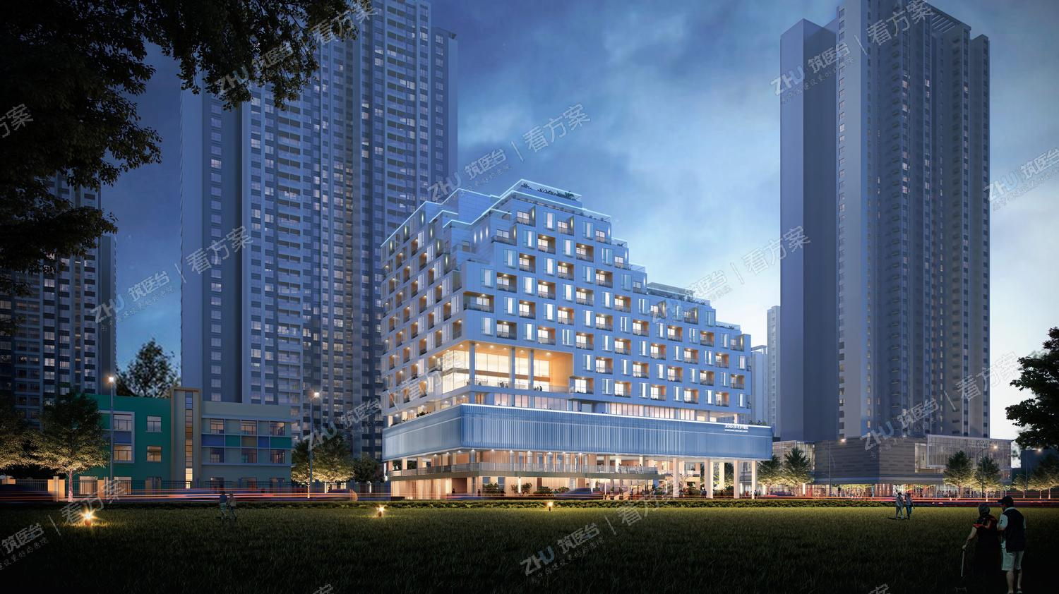 西南侧人视夜景效果图