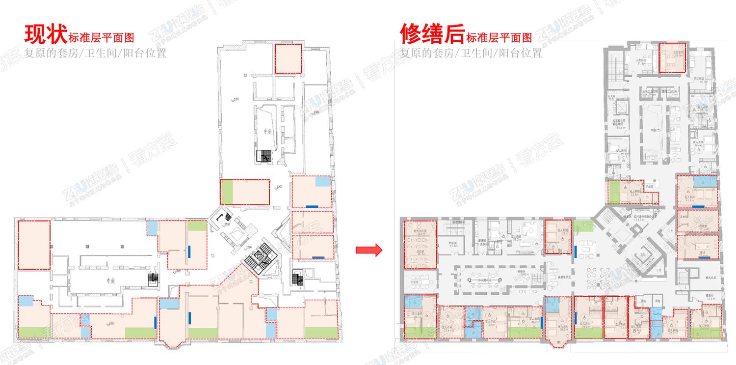 改造前后平面图