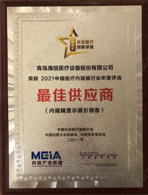 2021年中国医疗内窥镜行业年度评选最佳供应商