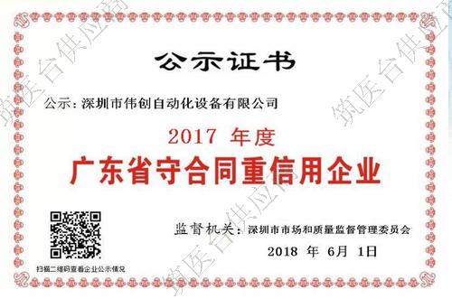 广东省守合同重信用企业