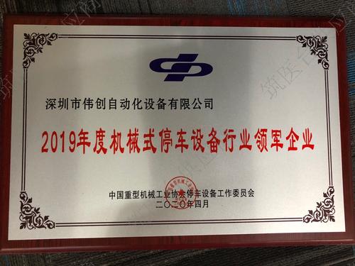2019年度机械式停车设备行业领军企业