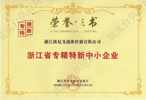 浙江省专精特新中小企业
