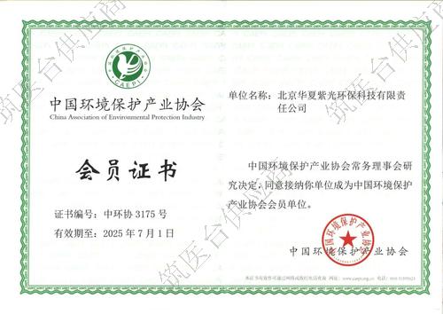 中国环境保护产品协会证书