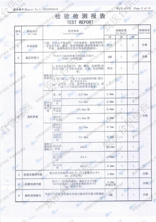 钢制医用门功能检测报告